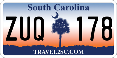SC license plate ZUQ178