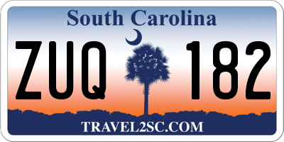 SC license plate ZUQ182
