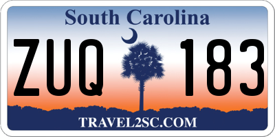 SC license plate ZUQ183