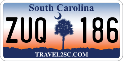 SC license plate ZUQ186