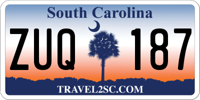 SC license plate ZUQ187