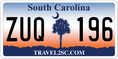SC license plate ZUQ196