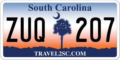 SC license plate ZUQ207
