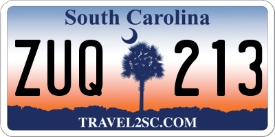 SC license plate ZUQ213
