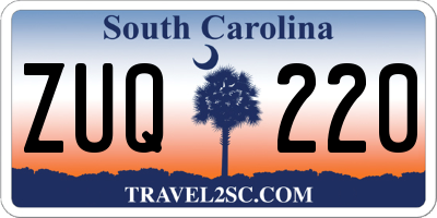 SC license plate ZUQ220
