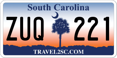 SC license plate ZUQ221