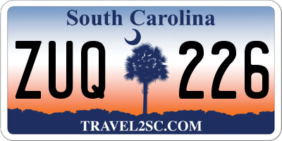 SC license plate ZUQ226