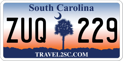 SC license plate ZUQ229