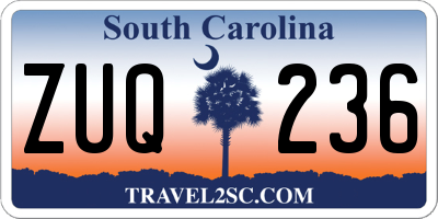 SC license plate ZUQ236