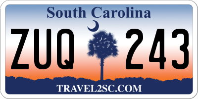 SC license plate ZUQ243