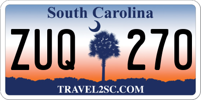SC license plate ZUQ270