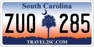 SC license plate ZUQ285