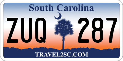 SC license plate ZUQ287
