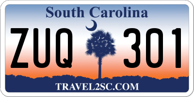 SC license plate ZUQ301