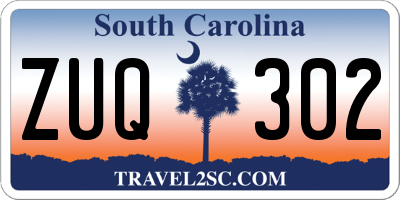 SC license plate ZUQ302