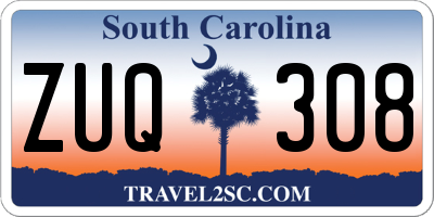 SC license plate ZUQ308
