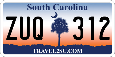 SC license plate ZUQ312