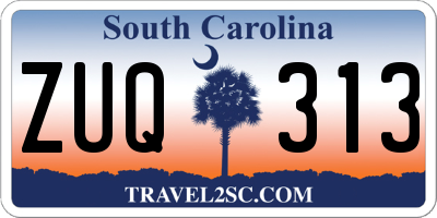 SC license plate ZUQ313