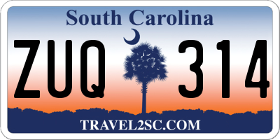 SC license plate ZUQ314