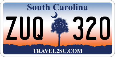 SC license plate ZUQ320