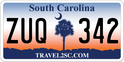 SC license plate ZUQ342