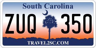 SC license plate ZUQ350