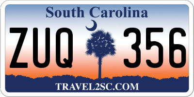 SC license plate ZUQ356