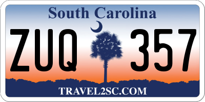 SC license plate ZUQ357