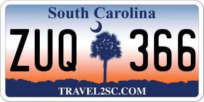 SC license plate ZUQ366