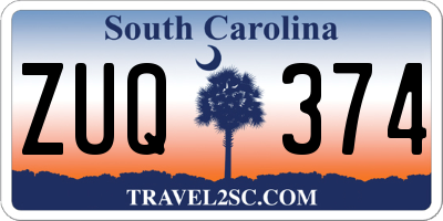 SC license plate ZUQ374