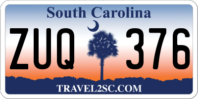 SC license plate ZUQ376