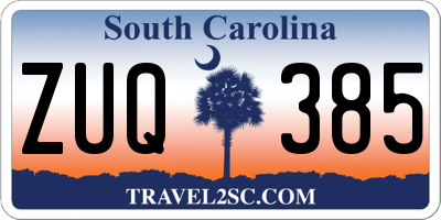 SC license plate ZUQ385