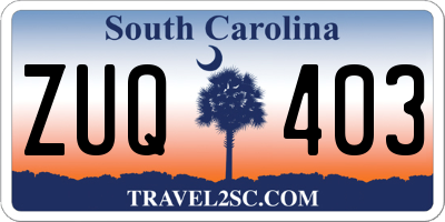 SC license plate ZUQ403