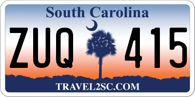 SC license plate ZUQ415