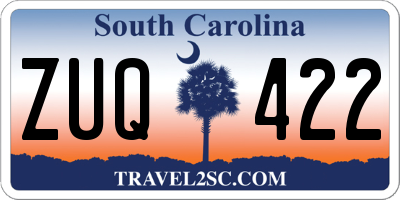 SC license plate ZUQ422