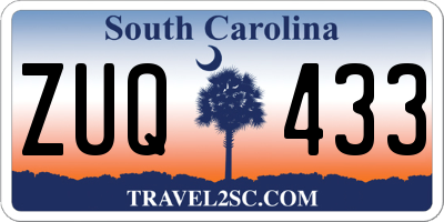 SC license plate ZUQ433