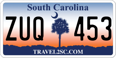 SC license plate ZUQ453