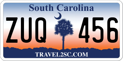 SC license plate ZUQ456
