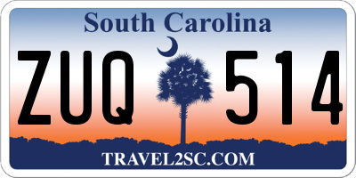 SC license plate ZUQ514