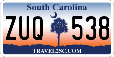 SC license plate ZUQ538