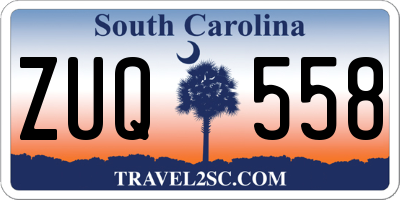 SC license plate ZUQ558