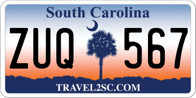 SC license plate ZUQ567