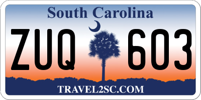 SC license plate ZUQ603