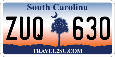 SC license plate ZUQ630