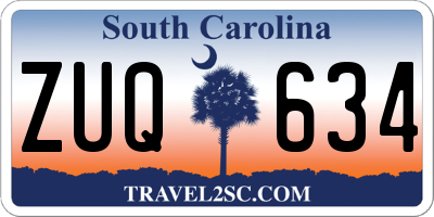 SC license plate ZUQ634