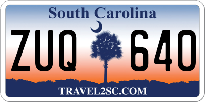 SC license plate ZUQ640