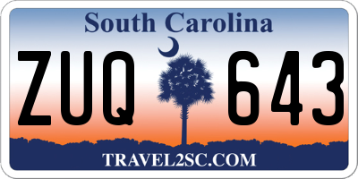 SC license plate ZUQ643
