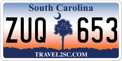 SC license plate ZUQ653
