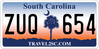 SC license plate ZUQ654