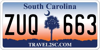SC license plate ZUQ663